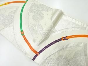 アンティーク　菊模様織り出し袋帯(材料)